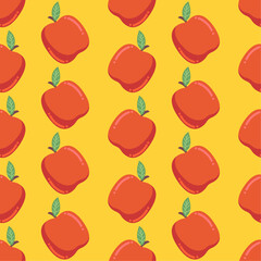 Seamless Hand Drawn Pattern Apple, Vector Pattern