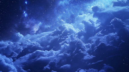 a night sky with stars and clouds