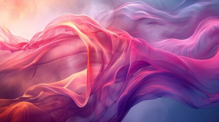 Obraz premium Abstract vibrant swirling colors with pink and purple hues blending seamlessly in a fluid and artistic motion.