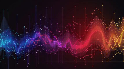 Line graph with multiple lines in vibrant colors, highlighting comparative data analysis.