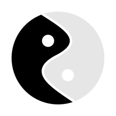 yin yang icon, silhouette vector isolated on white background. simple and modern design