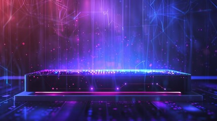 podium of technology with hologram. for technology ads