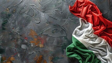 Obraz premium Italy flag on dark grey background
