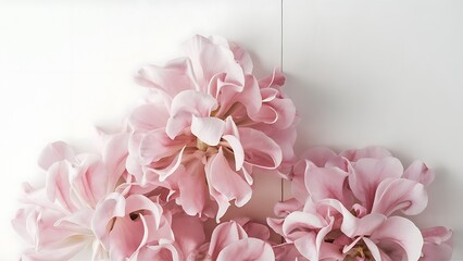 Beautiful pink flowers on a white background