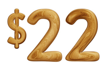 Wooden 22 dollar for price and offer concept