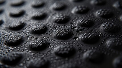 Black non slip mat, showcasing the fine details of its anti slip texture