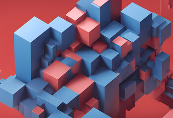 Obraz premium abstract red cubes