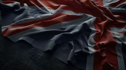 Obraz premium United Kingdom flag on dark grey background