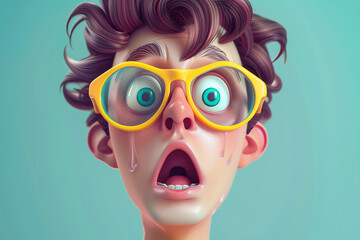 cartoon 3d human expression illustration