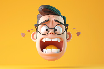 cartoon 3d human expression illustration