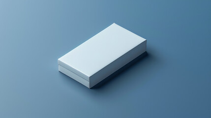 A white box is on a blue background