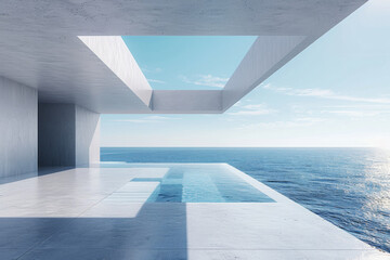 Obraz premium Modern buildings by the lake. Empty architectural background. 