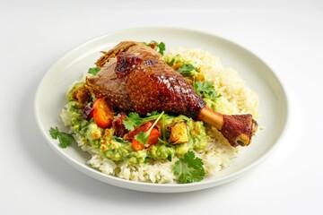 Fototapeta premium Five-Spice Guacamole and Hoisin Duck Confit