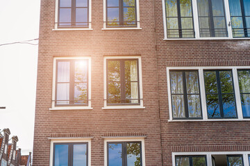 Traditional old buildings in Amsterdam, the Netherlands