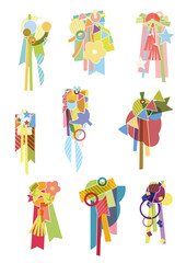 手描きイラストラッピング用リボン