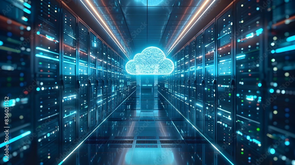 Wall mural hybrid cloud solutions for flexible and scalable it infrastructure concept