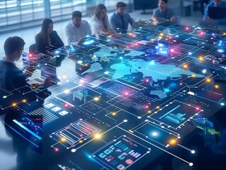 Software Development Team Conducting a Code Review Session on a Shared Online Platform for Technology Networking and Digital Communication in Business