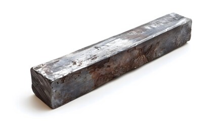 Old Rusty Iron Bar on White Background