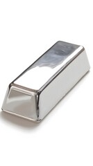 Shiny Platinum Bar on White Background: Precious Metal Treasure