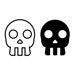 two skull vector icon