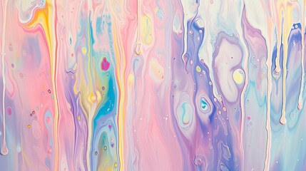 Abstract colorful fluid art painting with pastel tones