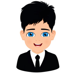 cute boy with blue eyes smiling