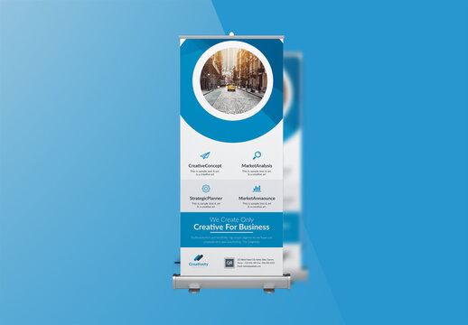 Round Style Simple Business Rollup Signage