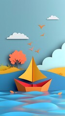 origami art of Fun Paper Boat for Kids to Float on Rivers
