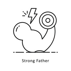 Strong Father Vector Filled  outline Design illustration. Symbol on White background EPS 10 File 