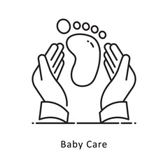 Fototapeta premium Baby Care Vector Filled outline Design illustration. Symbol on White background EPS 10 File