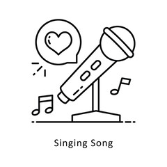Singing Song Vector Filled  outline Design illustration. Symbol on White background EPS 10 File