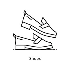 Shoes Vector Filled  outline Design illustration. Symbol on White background EPS 10 File