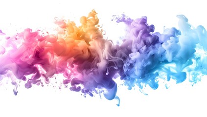 Fototapeta premium Colorful Smoke Splash Design on Rainbow Background with White Space for Text and Decoration
