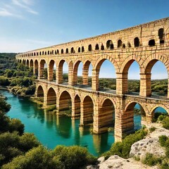 Obraz premium pont du gard country