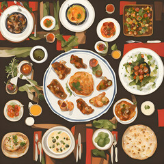 dinner party inspired by a specific country or region, including appetizers, main courses, desserts, and drinks that reflect the culinary traditions and flavors of that culture