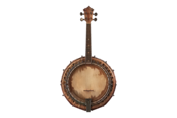 Banjo musical instrument isolated on transparent background