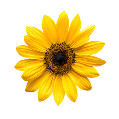 helianthus flower isolated on transparent background. generative ai