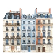 Fototapeta premium French Buildings, Charming and Historic Illustrations
