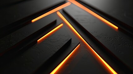 Abstract glowing arrows with shadow effects, adding depth.