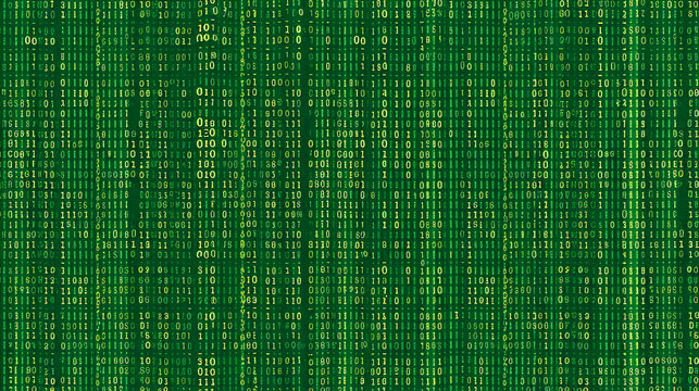 Green coding and binary textre background