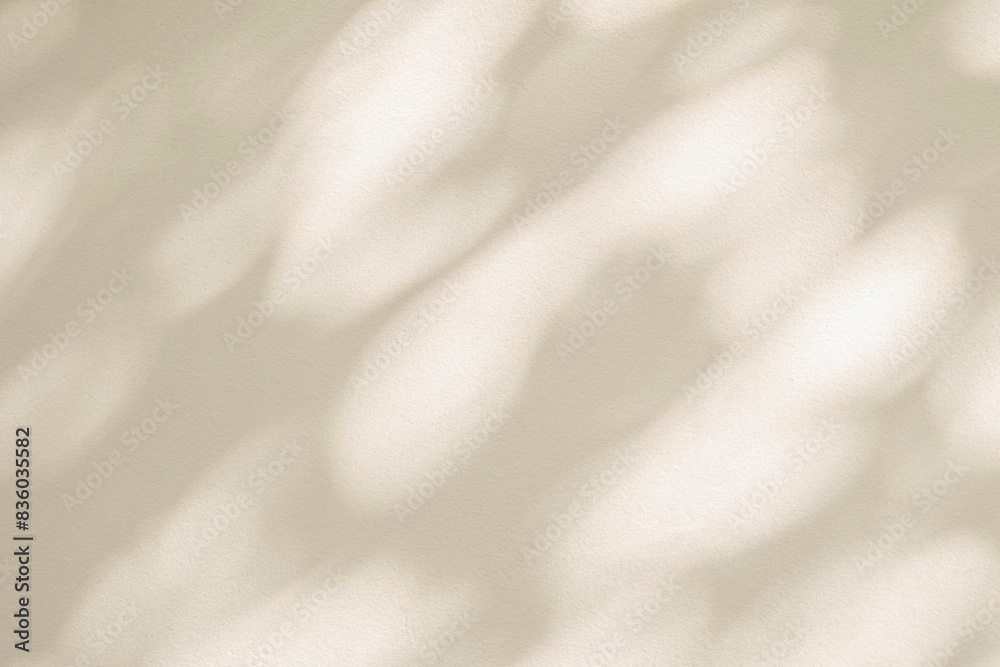 Aufkleber Abstract  light shadow of leaf blurred background. Window shadows natural diagonal leaves tree branch shadows and sunlight on white wall. Shadow overlay effect foliage mockup