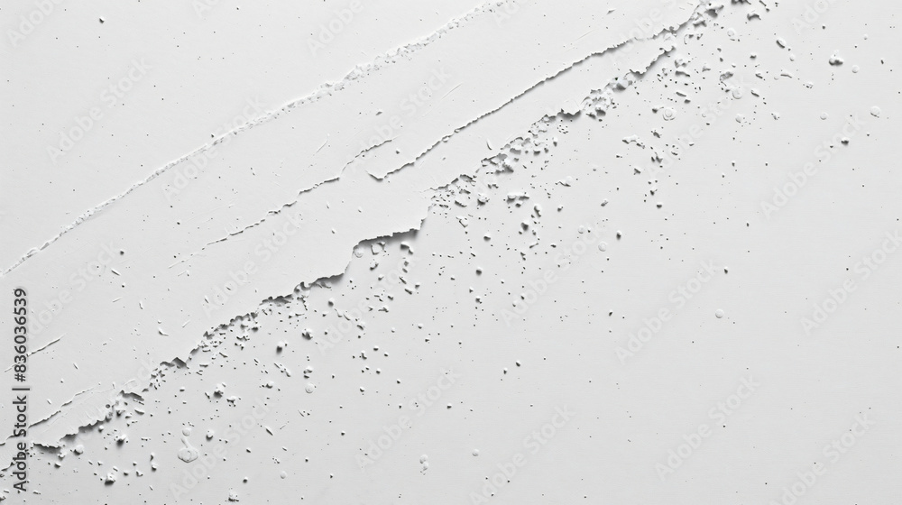 Aufkleber High-quality image of a white paper background with rough, torn edges and textured surface