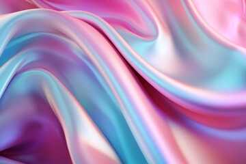 Fototapeta premium Processed collage of Iridescent fabric trendy cloth holographic texture. Background for banner