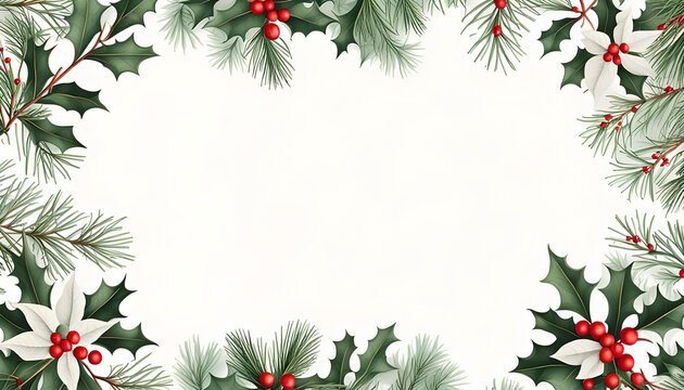 Beautiful winter christmas frame card with copy space