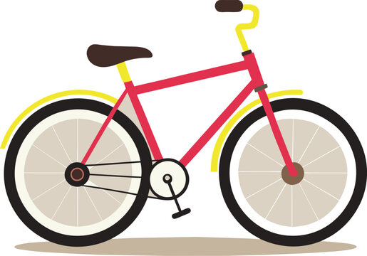 red bicycle with yellow accents clip art preview