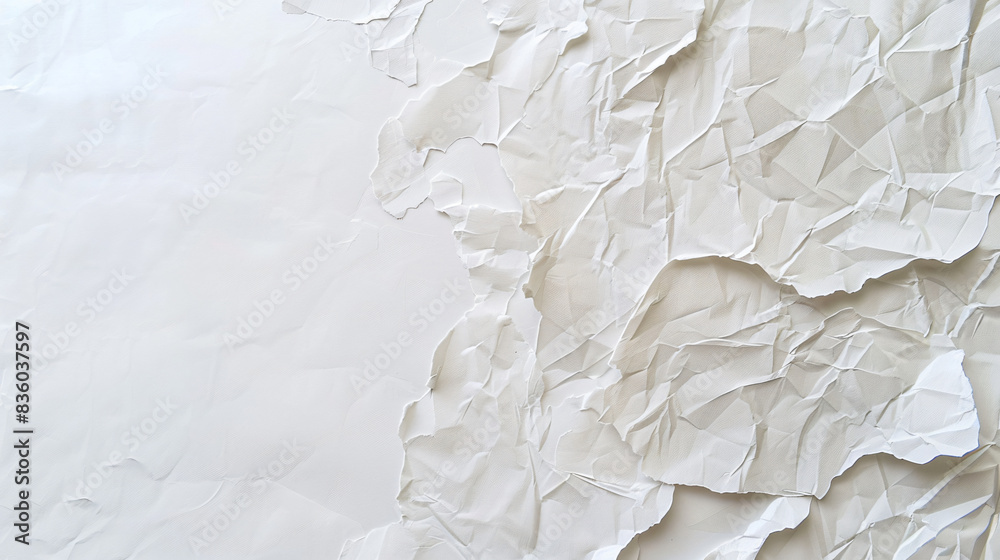Poster High-resolution image showcasing the contrast between crumpled paper texture and a smooth surface