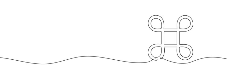 The looped square icon is drawn with one continuous line. Web element. Editable line.