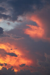 cloudy sky at sunset. Gradient color. Sky texture, abstract nature background