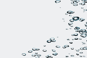 Underwater bubbles overlay on white background