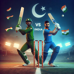 Pakistan VS India Cricket Match concept. Cricket match design concept, pak vs india. 